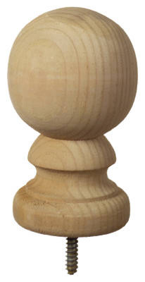 Colonial Ball Post Top, Wood, 2-7/8 In. Round
