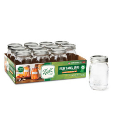 Mason Jars, Regular Mouth, Pint, 12-Pk.