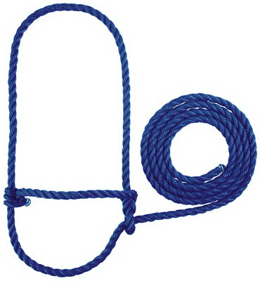 Livestock Rope Halter, Blue, 7 Ft. Cow Size