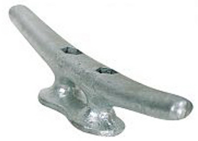 Dock Cleat, Galvanized Cast Iron, 6 In.