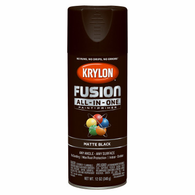 Fusion All-In-One Spray Paint + Primer, Matte Black, 12-oz.