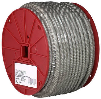1/8 x 3000 In. Clear Vinyl Cable, 7x7, 1/8 In.-3/16 In. x 250 Ft.