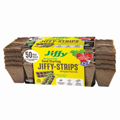 Peat Pot Strips, 5 Strips, 50 Pots Total