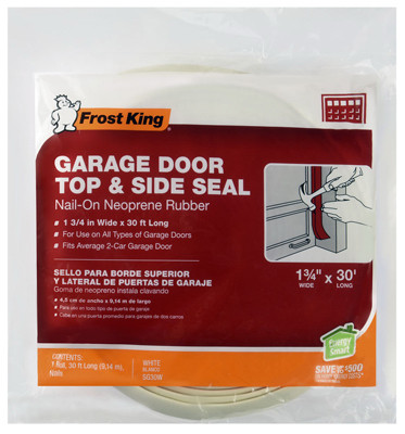 Garage Door Top & Side Weatherseal, 1-3/4" W x 30' L