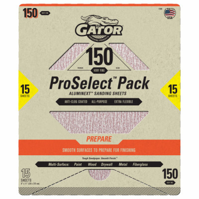 Premium Sandpaper Sheets, 150 Grit, 9 x 11 In., 15-Pk.