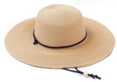 Wide Brim Braided Hat - Light Brown