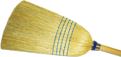 Corn Bristle Janitor Broom, 5 Sews, 42 In. Handle