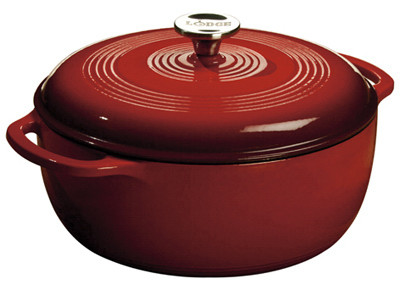 Dutch Oven, Red Enamel/Cast Iron, 6-Qts.