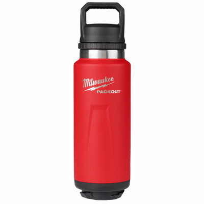 Packout Insulated Beverage Bottle, Chug Lid, Stainless Steel, Red, 36 oz.