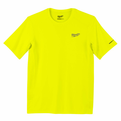 Workskin Performance Shirt, Lightweight, Moisture Wicking Poly, Hi Vis, 2XL