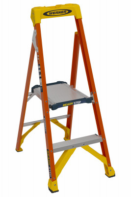 Werner Ready Step 4 Ft. Fiberglass Step Ladder with 300 Lb. Load Capacity Type IA Ladder Rating