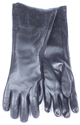 Chemical Glove, Black PVC, Large, 18 In.