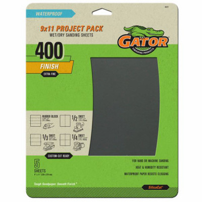 Sandpaper, Super Fine 400-Grit, 9 x 11-In., 5-Pk.