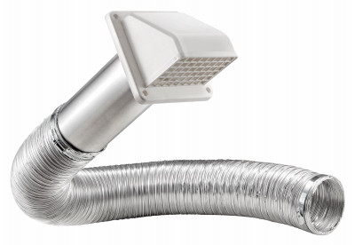 8 Ft. Dryer Exhaust Wall Hood Vent Kit, White