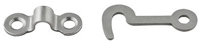 Hook & Staple Fastener, Satin Nickel