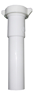 Lavatory/Kitchen Drain Extension Tube, White PVC, 8 In.