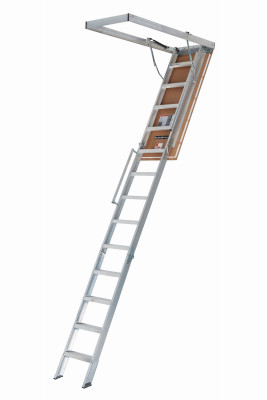 Attic Ladder, Aluminum, 350-Lb. Duty Rating, 12 Ft.