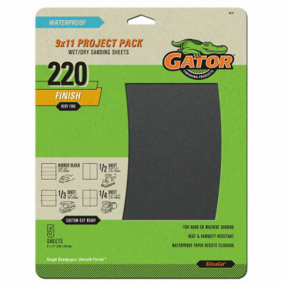 Sandpaper, Very Fine 220-Grit, 9 x 11-In., 5-Pk.
