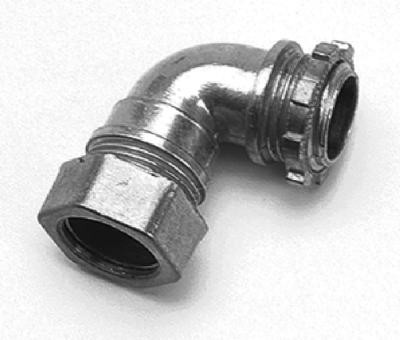 Conduit Fitting, EMT Compression Connector, 90 Degree, 1/2-In.