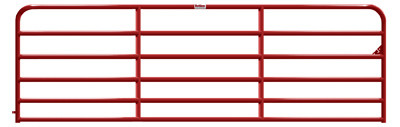 Heavy Duty Gate, 6 Rails, Red, 14 Ft.