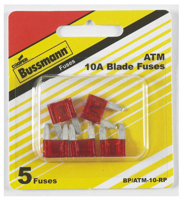Mini Blade Auto Fuse, 10-Amp, 32V, 5-Pk.