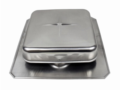 Square Roof-Vent, Square, Brown Aluminum, 9 In. Diam. Opening