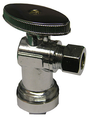 Angle Stop Valve, Chrome, 5/8 x 3/8 In.