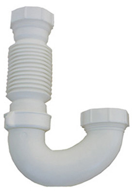 J-Bend, Flexible White PVC, 3-1/2 to 6 In.