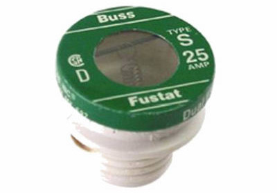 Plug Fuse, Type S, Time Delay, 25-Amp, 2-Pk.