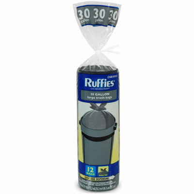 Extra Large Trash Bags, Wing Tie, Black, .7 Mil, 30 Gallons, 12-Ct. (12 pieces)