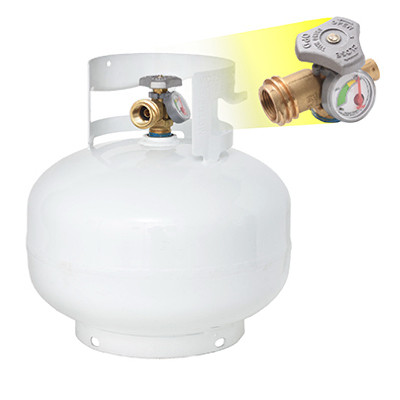 11 Lb. Squatty LP Tank Cylinder, OPD Valve & Gas Gauge, Steel.