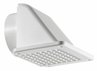 4 In. Recessed Soffit Exhaust Vent, White Plastic