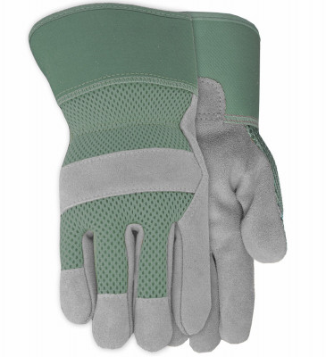 Women's Suede Leather Palm Glove With Breathable Mesh Back, M