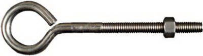 Eye Bolts, Stainless Steel, 3/8 x 6 In.