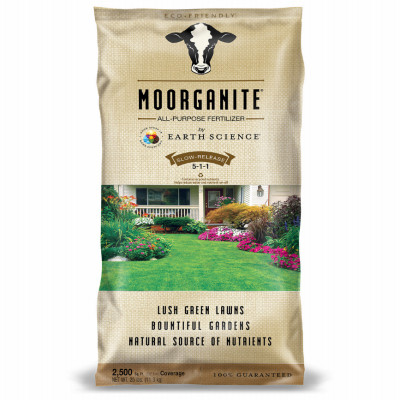 Moorganite Natural Multi-Purpose Fertilizer, 25 Lbs., Covers 2500 Sq. Ft.
