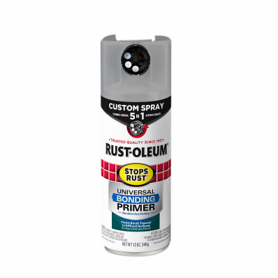 Stops Rust Custom Spray 5-in-1 Universal Bonding Primer Aerosol, Flat Gray, 12 oz.