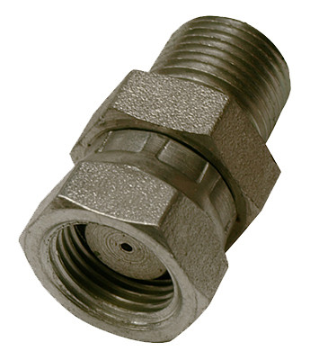 Hydraulic Adapter, 3/8-In. MP x 3/8-In. FP Swivel, Restricted