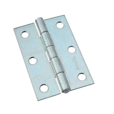 Door Hinge, Square Corners, Permanent Pin, Zinc, 3 In.