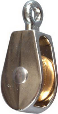 Fixed-Eye Single Pulley, Nickel-Plated, 1 In.