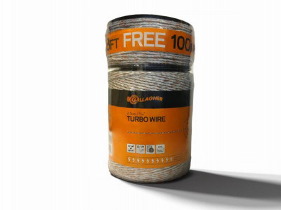 Electric Fence Turbo Wire, Ultra White, 1/16-In. x 1,312-Ft.