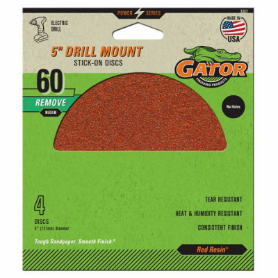 Sanding Discs, Aluminum Oxide, 60-Grit, 5 In., 4-Pk.