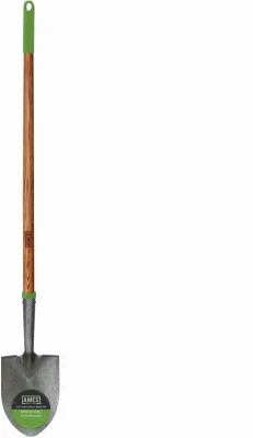 Round-Point Shovel, Floral Blade, Long, Cushion Hardwood Handle