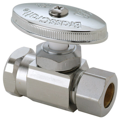Straight Stop Valve, Chrome, 1/2 FIP x 1/2 In.