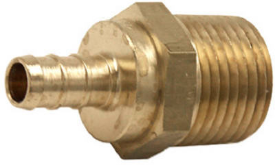 Pex Adapter, Lead-Free, 3/8 Brass Barb x 1/2 In. MPT