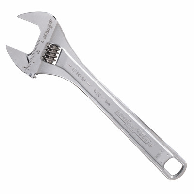 10" Adj Wrench, Wide, Chrome