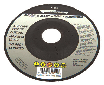 Cutting Wheel, Type 27, 4.5 x .045-In.