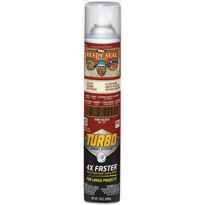 Ready Seal Exterior Wood Stain Turbo Spray, Dark Walnut, 24 Oz