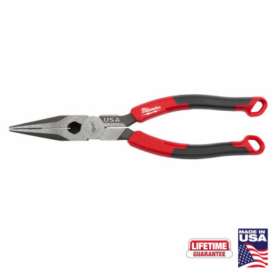 Long Nose Pliers, Comfort Grip, 8 In.