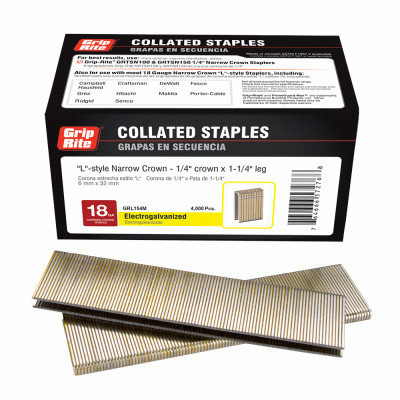 GRL154M L-NAR STPL18 GA 1/4"X1-1/4" GALV 4M