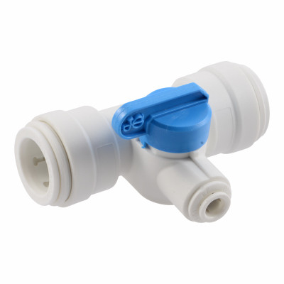 John Guest 1/2"CTS x 1/2"CTS x 1/4" Straight Shut-Off Valve